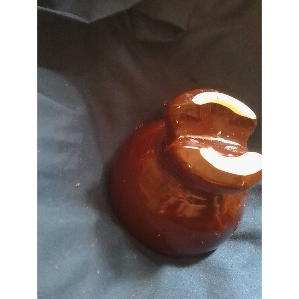 vintage brown porcelain pin-type electrical insulator